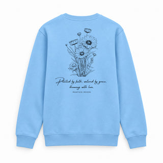 Planted by faith Sweatshirt Backprint Babyblau
