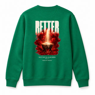 Retter Euch ist heute der Heiland geboren Christmas Sweatshirt Backprint Grün