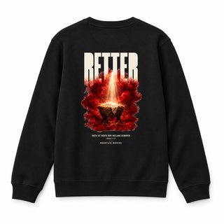 Retter Euch ist heute der Heiland geboren Christmas Sweatshirt Backprint Schwarz