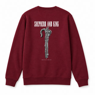 Shepherd and King Christmas Sweatshirt Backprint Burgunder