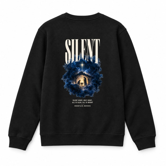 Silent Night All Is Calm Christmas Sweatshirt Backprint