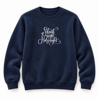Silent Night Christmas Sweatshirt Navy