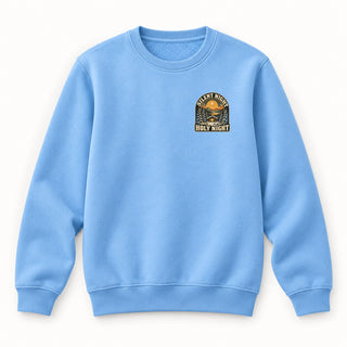 Silent Night Holy Night Christmas Sweatshirt Babyblau