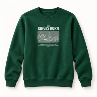 The King is born Christmas Sweatshirt Grün