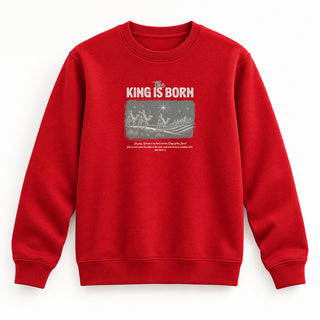 The King is born Christmas Sweatshirt Rot