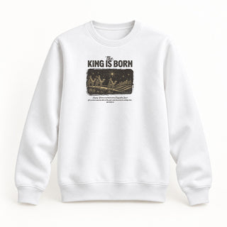 The King is born Christmas Sweatshirt Weiß
