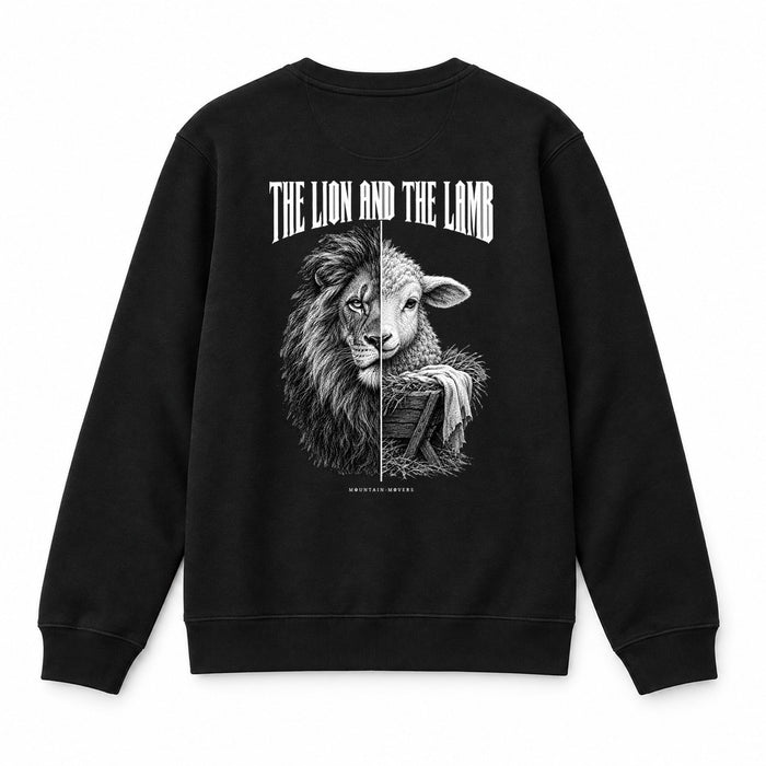 The Lion and the Lamb Christmas Sweatshirt Backprint