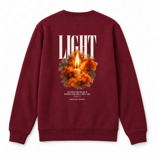 The People Who Walked in Darkness Christmas Sweatshirt Backprint Burgunder
