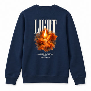 The People Who Walked in Darkness Christmas Sweatshirt Backprint Navy