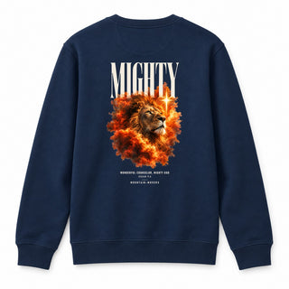 Wonderful Counselor Mighty God Christmas Sweatshirt Backprint Navy