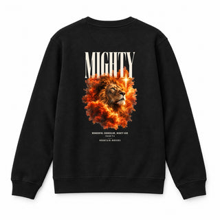 Wonderful Counselor Mighty God Christmas Sweatshirt Backprint Schwarz