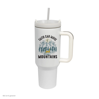 Faith can move Mountains Thermobecher von Mountain Movers, 1,2 Liter