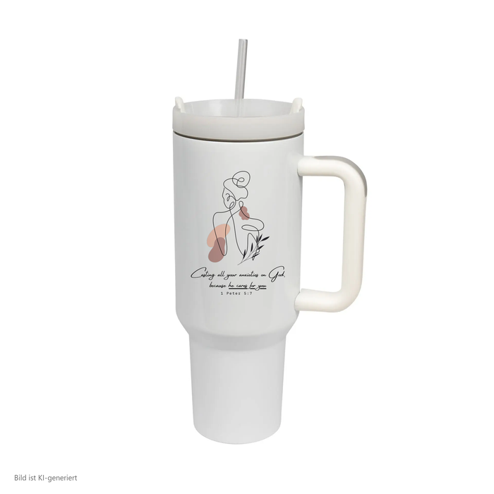 He cares for you Thermobecher