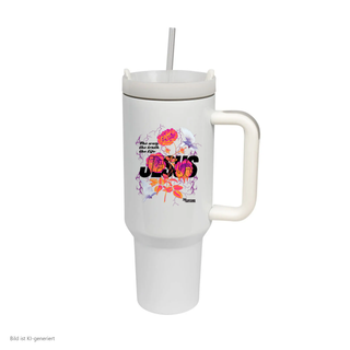 Jesus Flower Thermobecher von Mountain Movers, 1,2 Liter Edelstahl