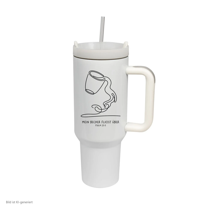 Mein Becher fließt über Thermobecher