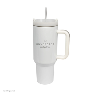 Unverzagt Thermobecher mit gesperrter Typografie