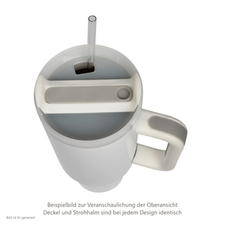 Beispielbild zur Veranschaulichung der Oberansicht: Deckel und Strohhalm sind bei jedem Design identisch