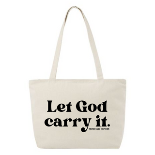 Let God Carry it Strandtasche (Mit Reißverschluss)