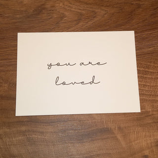 You are loved postcard bright
