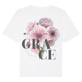 Grace Flower Back oversized T-shirt zomeruitverkoop