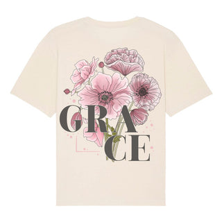 Grace Flower Back Oversized T-Shirt Summer Sale
