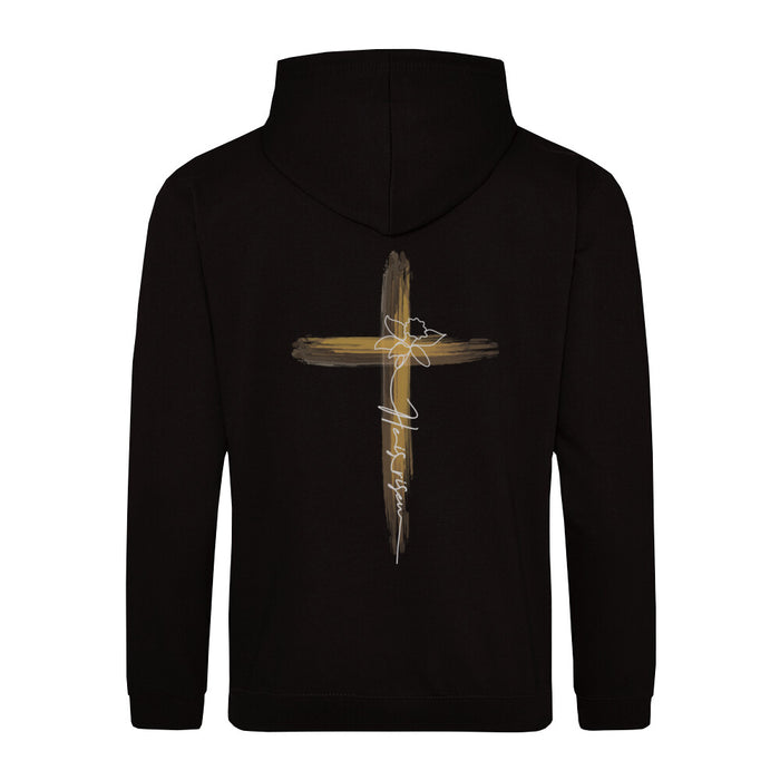 He is risen daffodils hoodie backprint