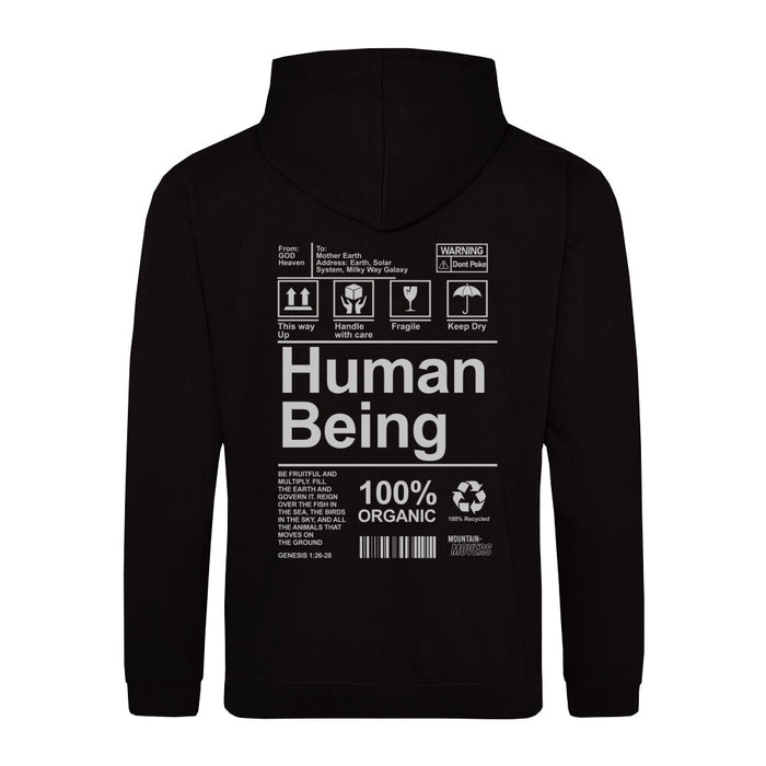 Menselijke hoodie met rugprint