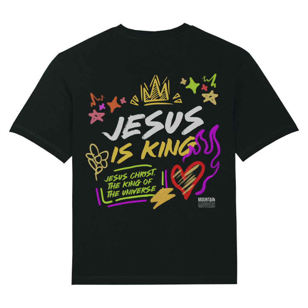 Jesus is king oversized shirt backprint – Mountain-Movers