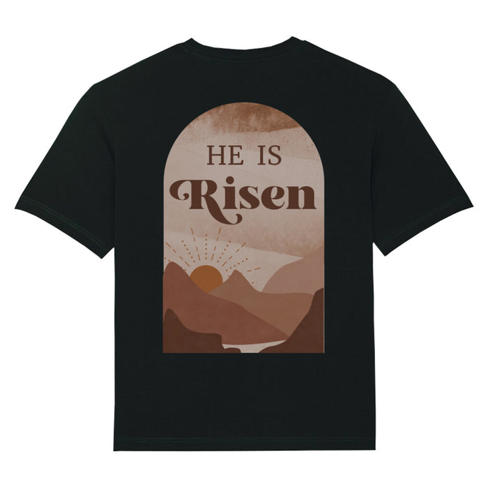 He is risen oversized T-shirt backprint