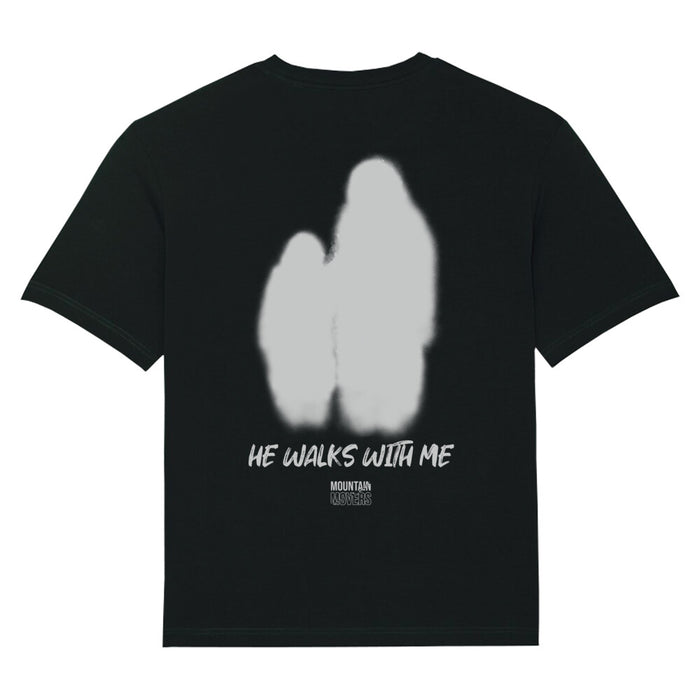 He walks with me oversized T-shirt backprint