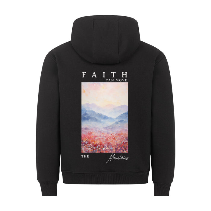 Faith Can Move the Mountains Watercolor Hoodie Backprint
