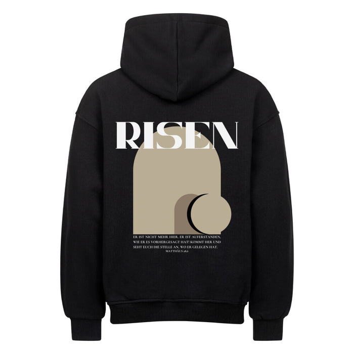 Opgestaan ​​Matthew 28:6 Oversize Hoodie Rugprint