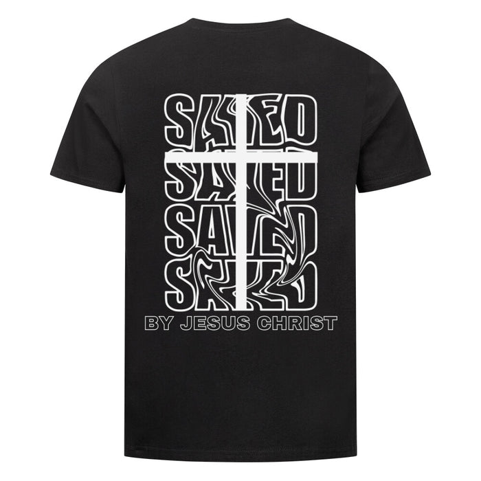 Saved by Jesus T-shirt backprint