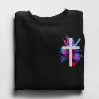 Sweatshirt met gekleurd kruis [Premium]