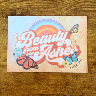 BEAUTY FROM ASHES RETRO POSTCARD