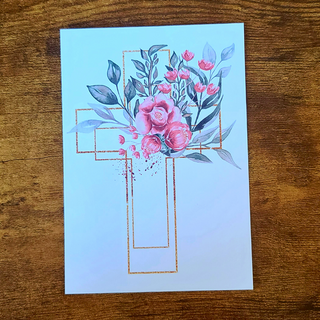 Watercolor Cross postcard