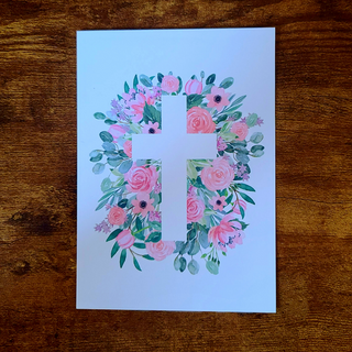 Big Flower Cross postcard