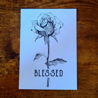 Gezegende roos ansichtkaart