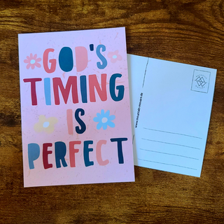 GOD`S TIMING IS PERFECT POSTKARTE