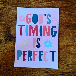 GOD`S TIMING IS PERFECT POSTKARTE