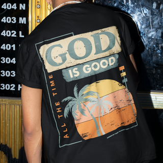 God is goed oversized T-shirt rugprint